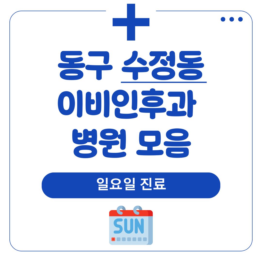 수정동 이비인후과 (일요일 진료)
